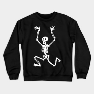 Running Skeleton White Silhouette Crewneck Sweatshirt